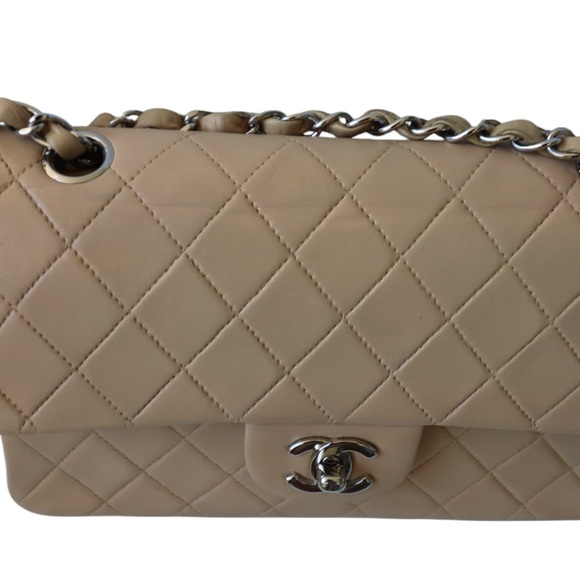 CHANEL Classic Double Flap Bag Small Vintage Beige Silver Hardware (repainted) - Picture 10 of 14